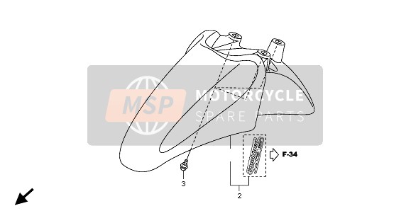 Honda SH300A 2010 VORDERER KOTFLÜGEL für ein 2010 Honda SH300A